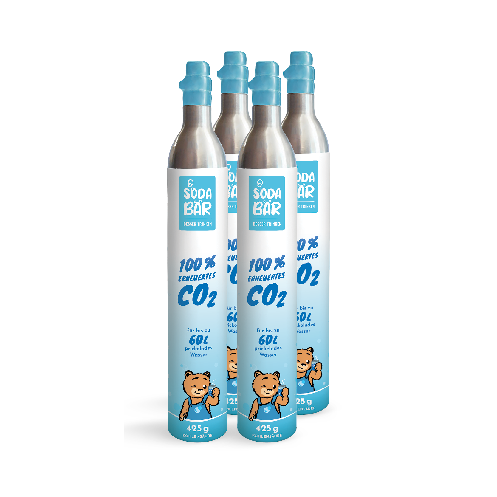 CO2-Zylinder Sparset (4x 425g - 60l) für SodaStream & viele mehr - Image 2