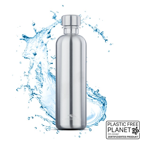 MATE OF STEEL - Moby-Dick - 1.0L Edelstahl-Flasche Silber