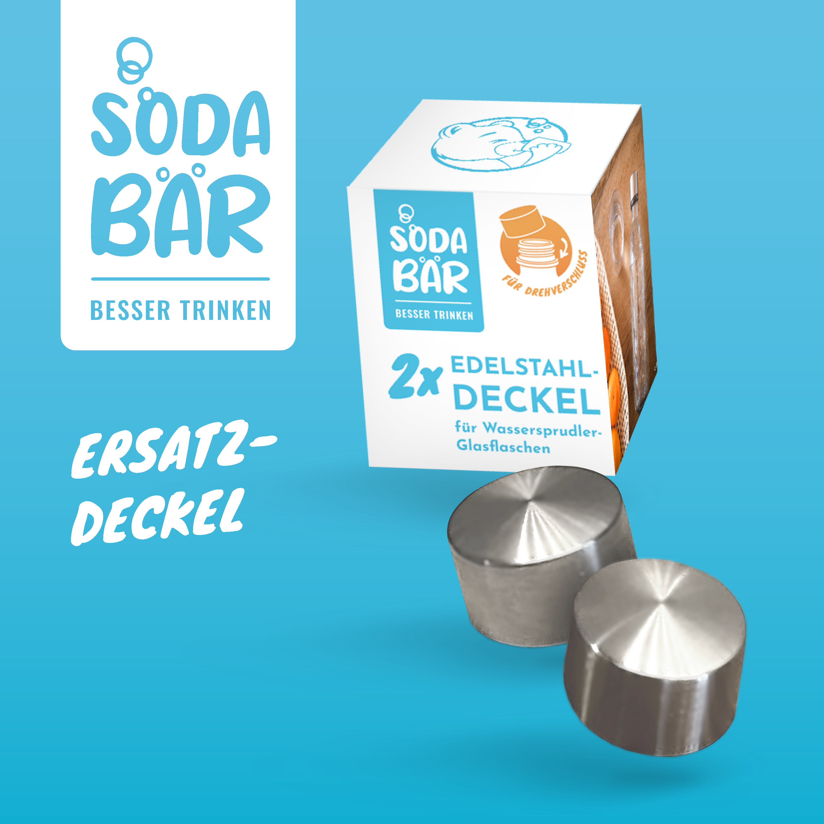 Ersatzdeckel für Glasflasche