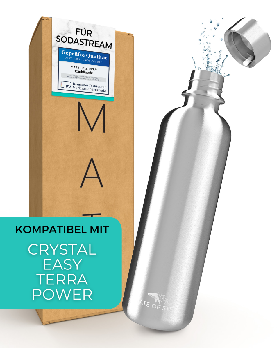 MATE OF STEEL - Flipper - 0.75L Edelstahl-Flasche | SODABÄR©