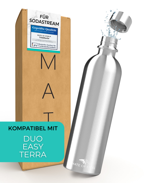 MATE OF STEEL - Dory - 0.8L Isolier-Edelstahl-Flasche für SodaStream