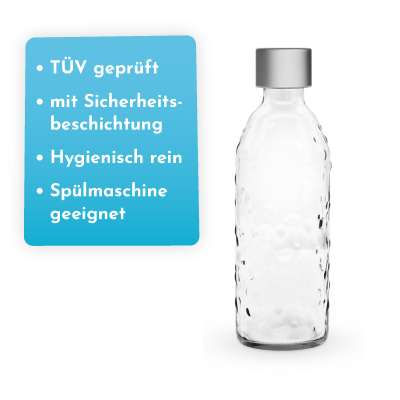 Glasflasche für Wassersprudler 0,7 l mit TWIN SECURE | SODABÄR©