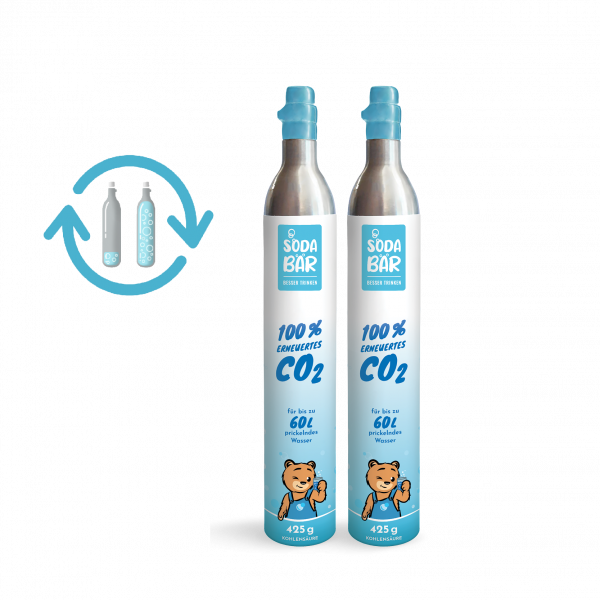CO2-Zylinder Tausch-Box für Grohe Blue, Aarke, BritaNEO, SodaPop, 2 x 425g (60 l)